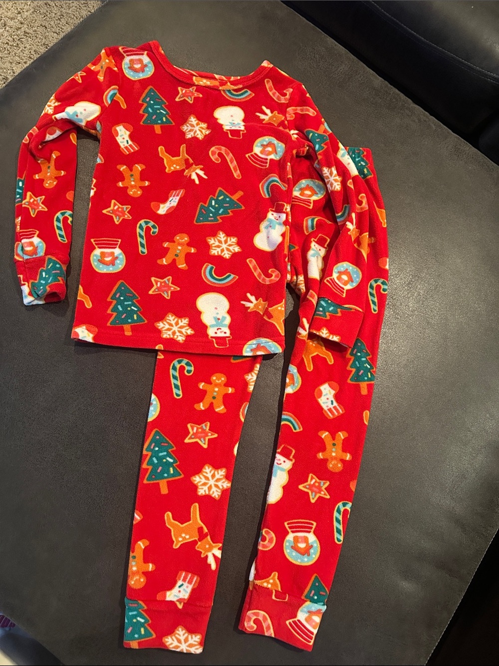 Cat & Jack Red Kids Holiday Pajama Set with Festive Prints